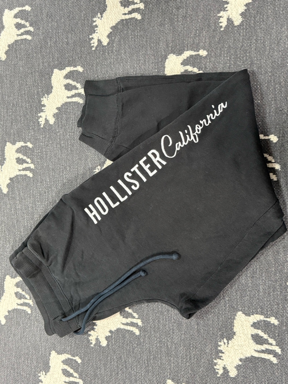 Hollister Black Joggers with White 'California' Logo